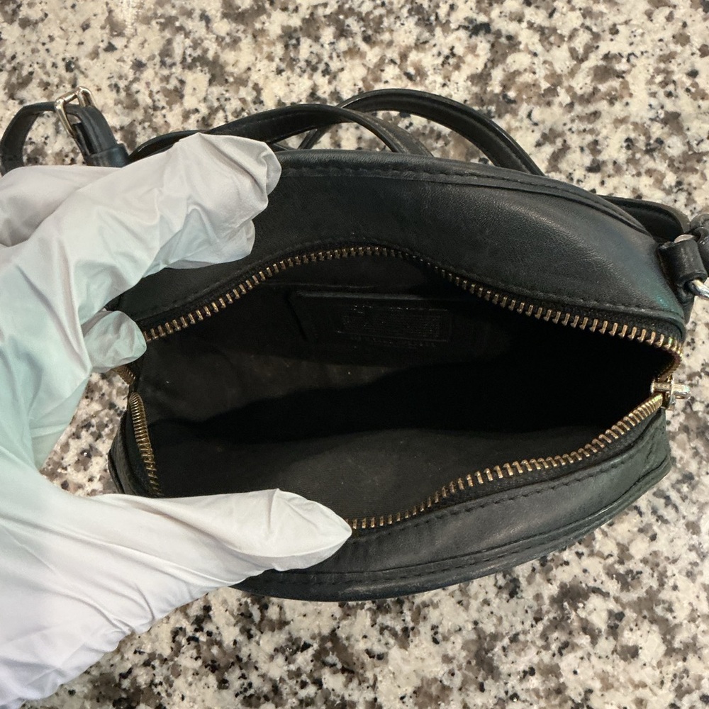 Coach Black Leather Round Bag - Picture 2 of 3